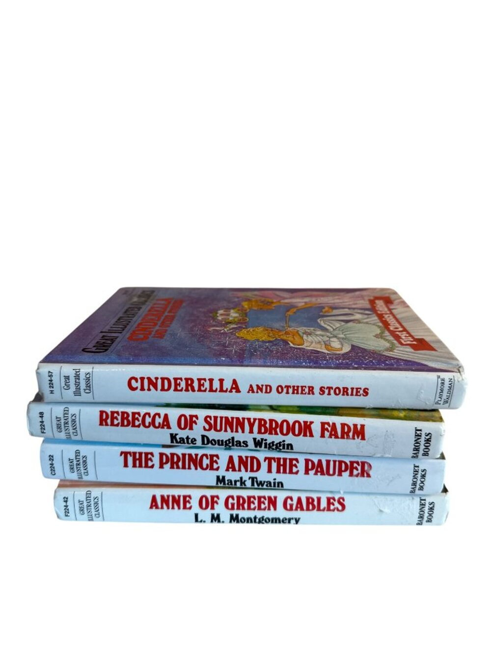 4 Great Illustrated Classics Hardcover Books Cinderella Anne of Green Gables Etc
